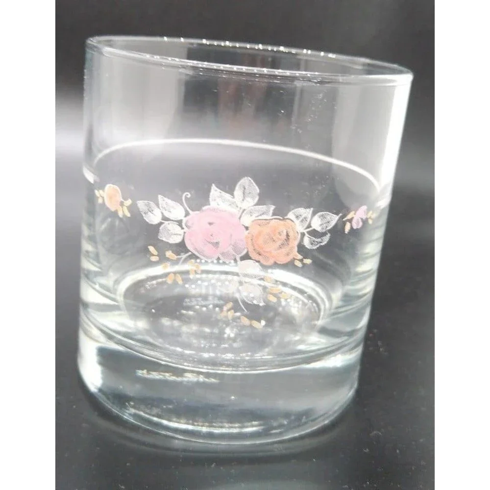 Pfaltzgraff Trousseau Roses Old fashioned 8 Oz Glasses Set of 2 B